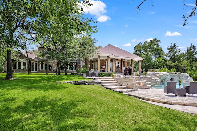 view of yard with a patio area