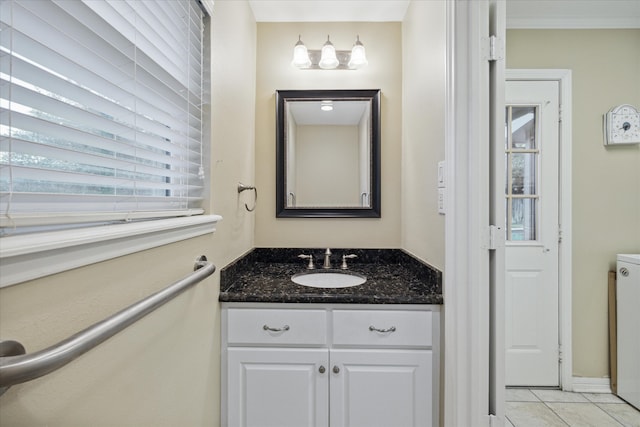 bathroom featuring vanity and tile patterned flooring