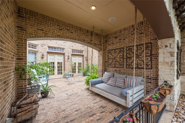 view of patio / terrace featuring french doors