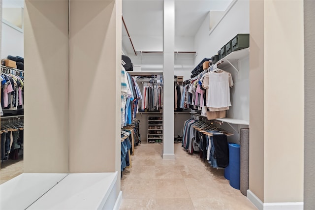 view of walk in closet