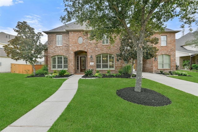 view of front of house with a front lawn