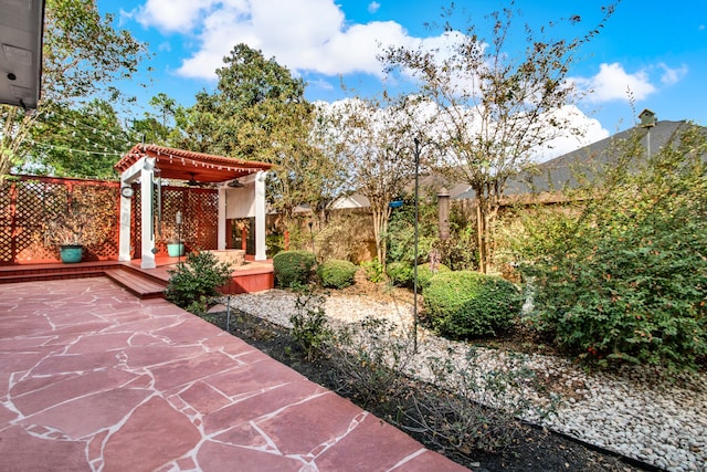 view of patio with a pergola