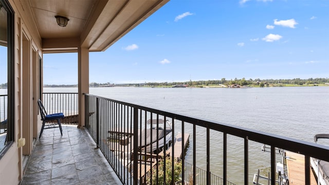 balcony with a water view