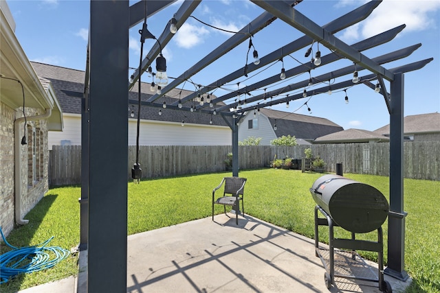 view of patio / terrace featuring a pergola