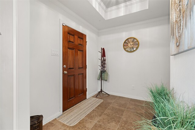 foyer entrance with ornamental molding