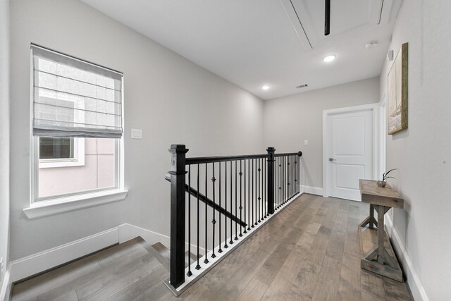 hall featuring hardwood / wood-style flooring