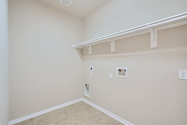 washroom featuring hookup for an electric dryer and washer hookup