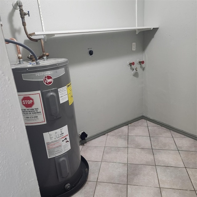 utility room with water heater