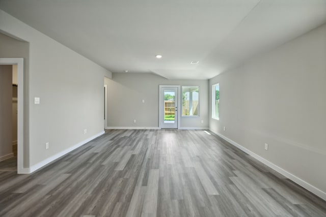 spare room featuring light wood-type flooring