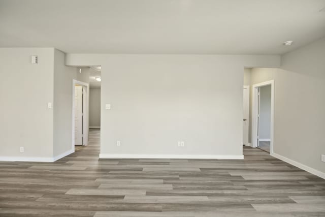 spare room featuring light hardwood / wood-style floors