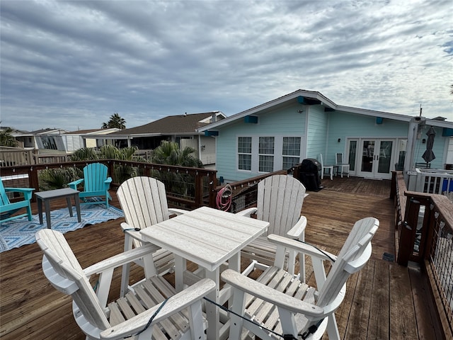 deck featuring french doors