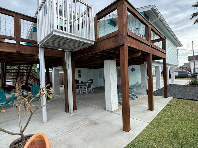 view of patio with a wooden deck