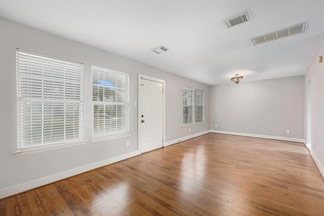 foyer with wood-type flooring