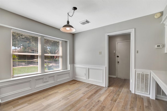 empty room featuring light wood-type flooring