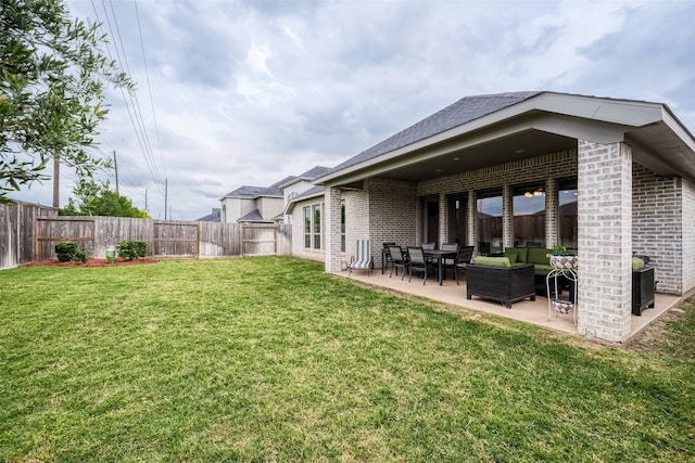 view of yard with a patio and an outdoor hangout area