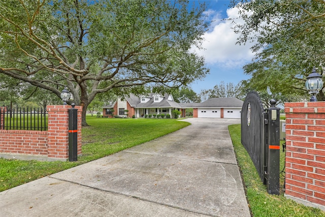 single story home with a garage and a front yard