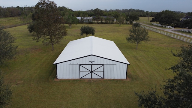 aerial view with a rural view