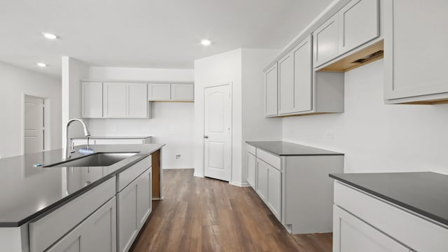 kitchen featuring dark hardwood / wood-style flooring and sink