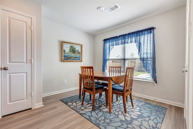 dining area featuring light hardwood / wood-style floors