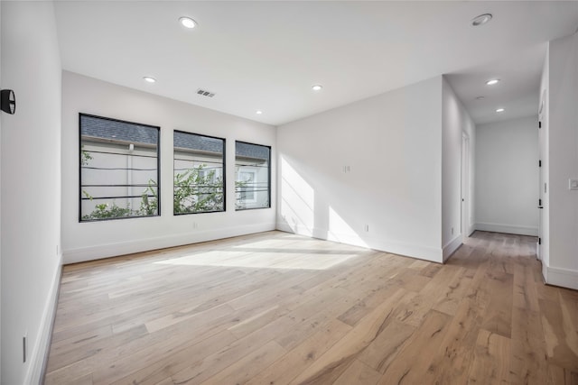 empty room featuring light wood-type flooring