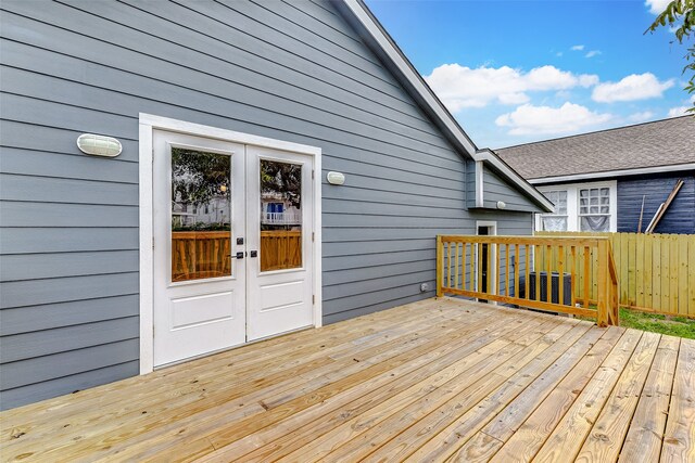 deck with french doors