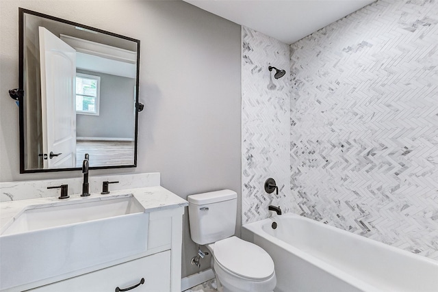 1324 Ursuline St, Galveston, TX 77550 - bathroom featuring toilet, vanity, and bathing tub / shower combination