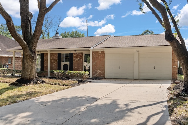 ranch-style home with a garage