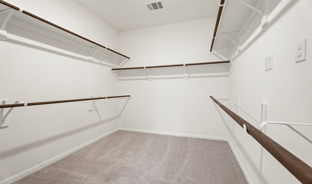 walk in closet with carpet