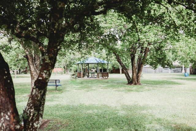 view of yard with a gazebo