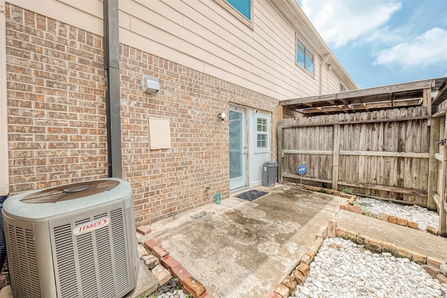 view of patio / terrace featuring central air condition unit