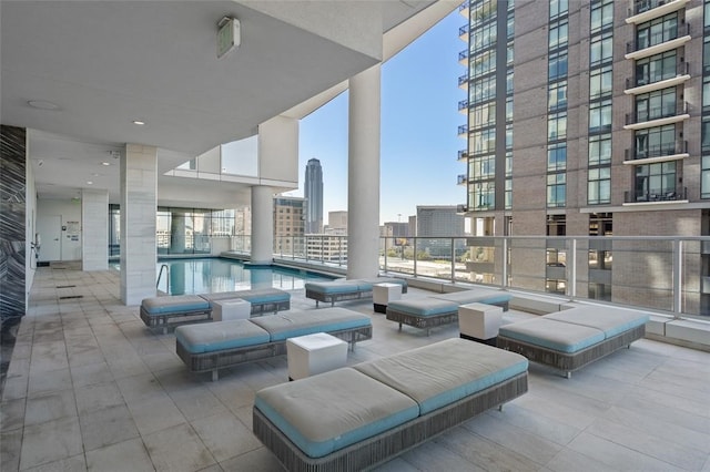 view of patio / terrace featuring a balcony