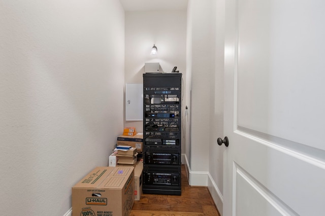 interior space with hardwood / wood-style flooring