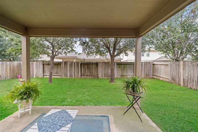 view of yard with a patio