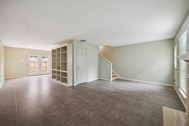 empty room with french doors