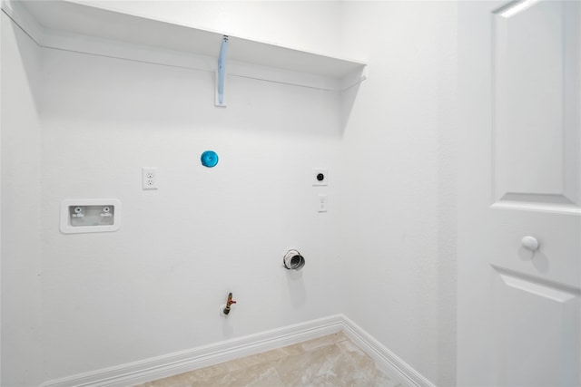 laundry area with gas dryer hookup, tile patterned floors, washer hookup, and hookup for an electric dryer