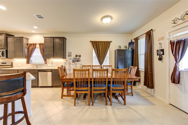 dining space with plenty of natural light