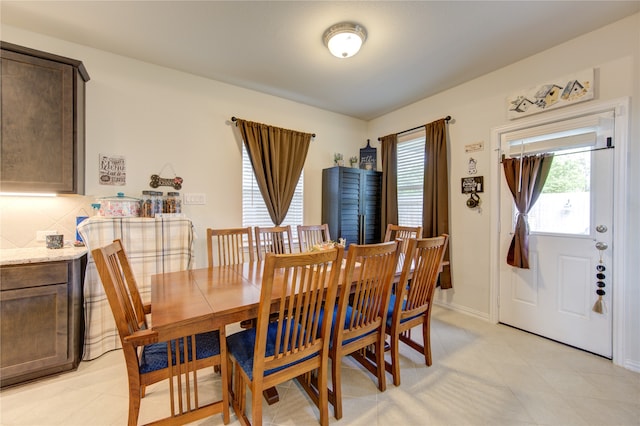 view of dining area