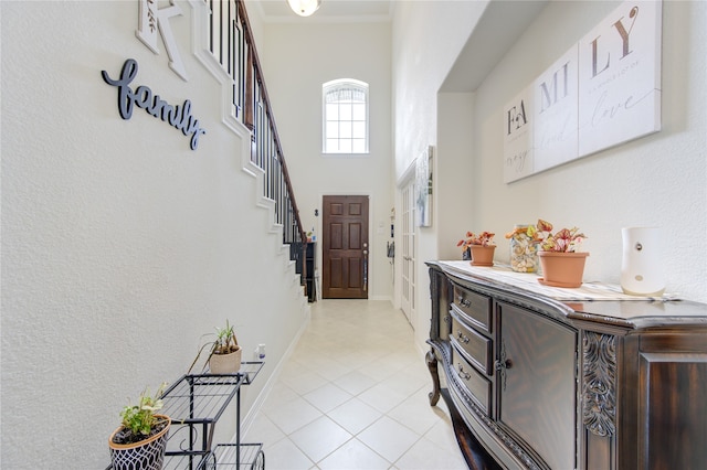 entryway featuring light tile patterned flooring