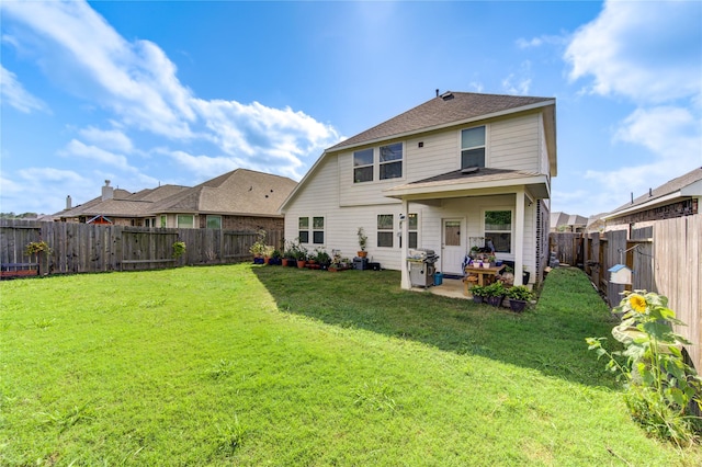8438 Sunset Isles Dr, Baytown, TX 77521 - rear view of property with a patio area and a shingled roof
