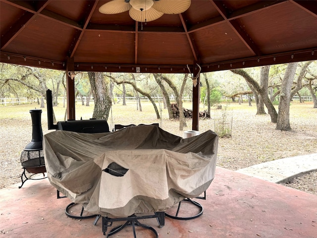 view of patio with a gazebo