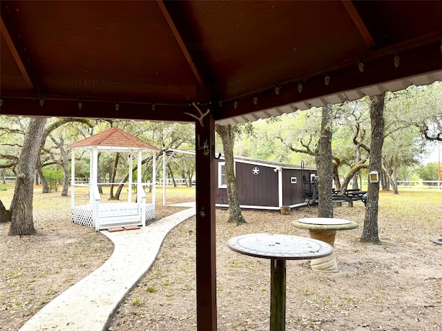 view of yard featuring a gazebo