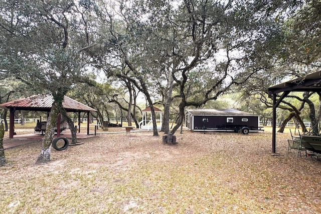 view of yard featuring a gazebo