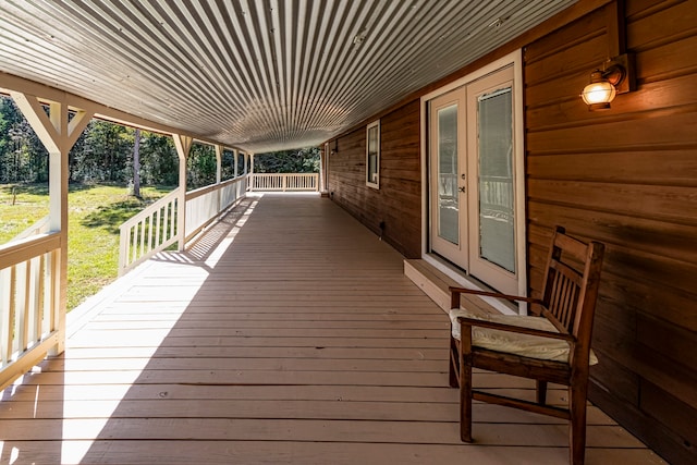 deck featuring french doors