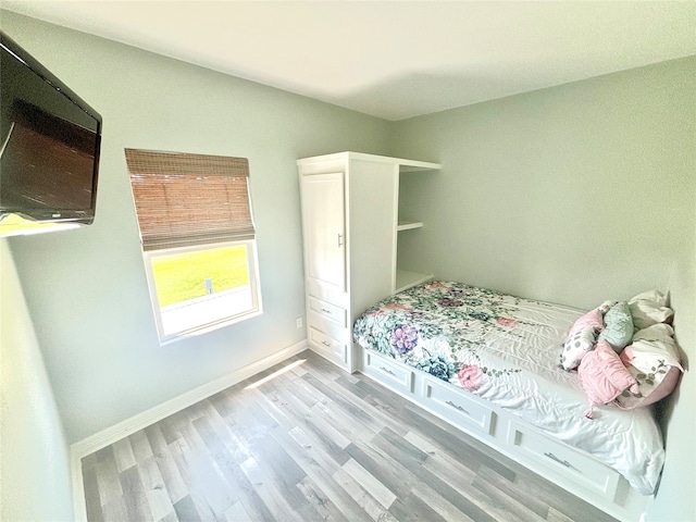 bedroom featuring light hardwood / wood-style floors