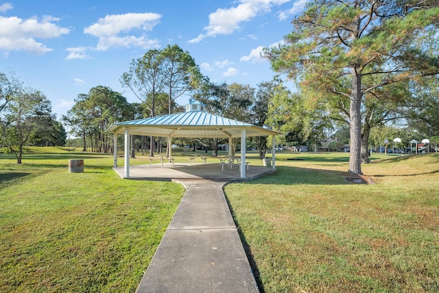 view of home's community featuring a gazebo and a yard