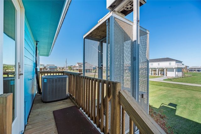 balcony featuring central AC unit