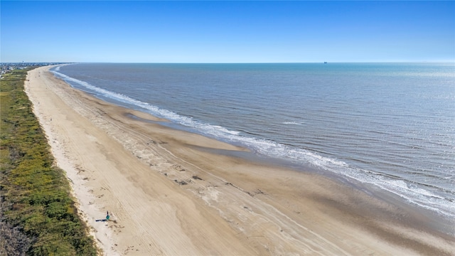 view of water feature with a view of the beach