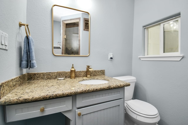 bathroom with toilet and vanity