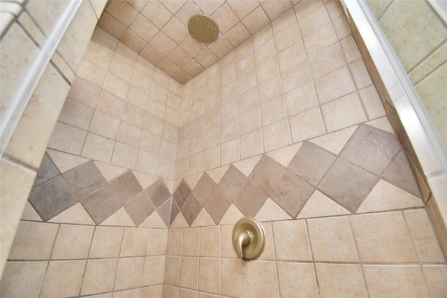 room details featuring a tile shower