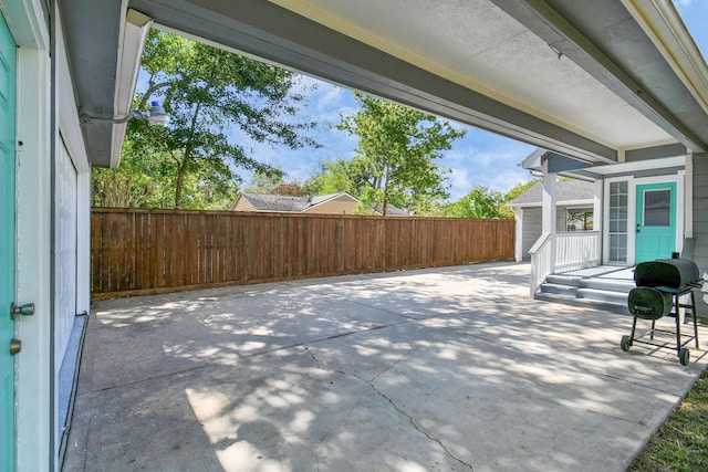 view of patio with grilling area